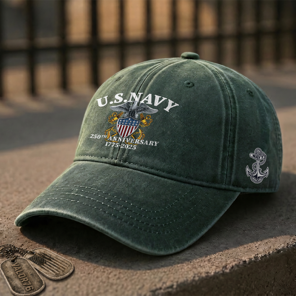 Navy 250th Anniversary Washed Cap