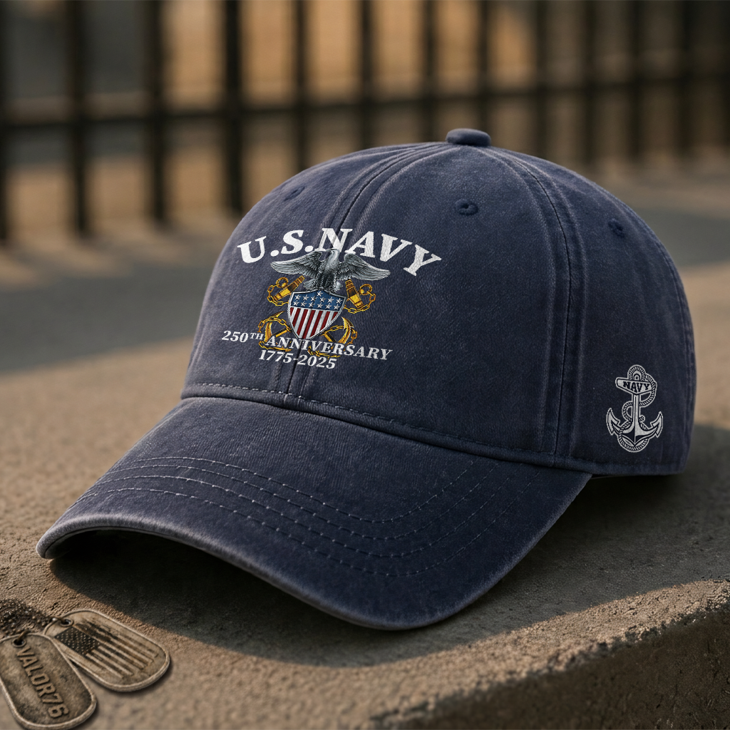 Navy 250th Anniversary Washed Cap