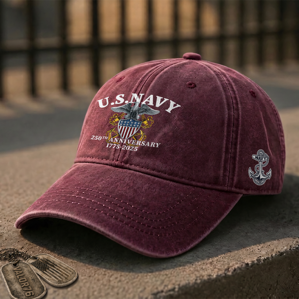 Navy 250th Anniversary Washed Cap