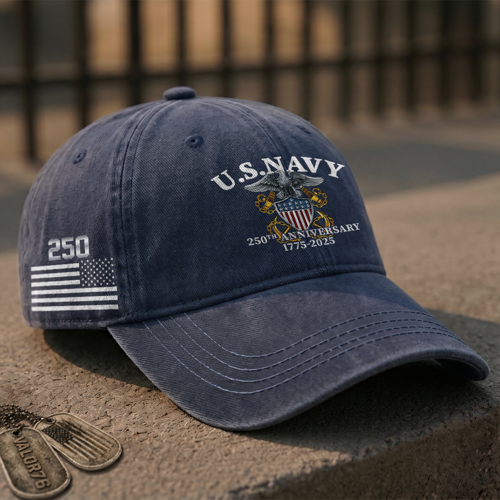 Navy 250th Anniversary Washed Cap