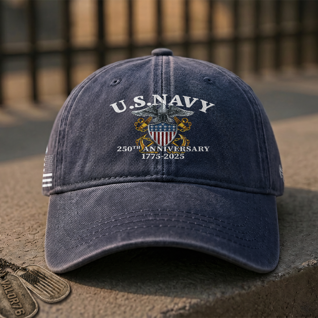 Navy 250th Anniversary Washed Cap
