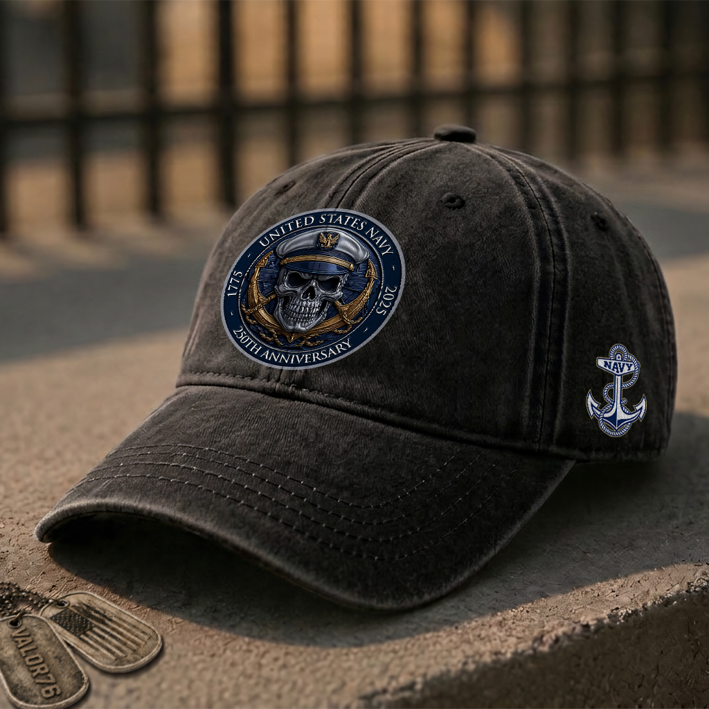 Navy 250th Anniversary Washed Cap