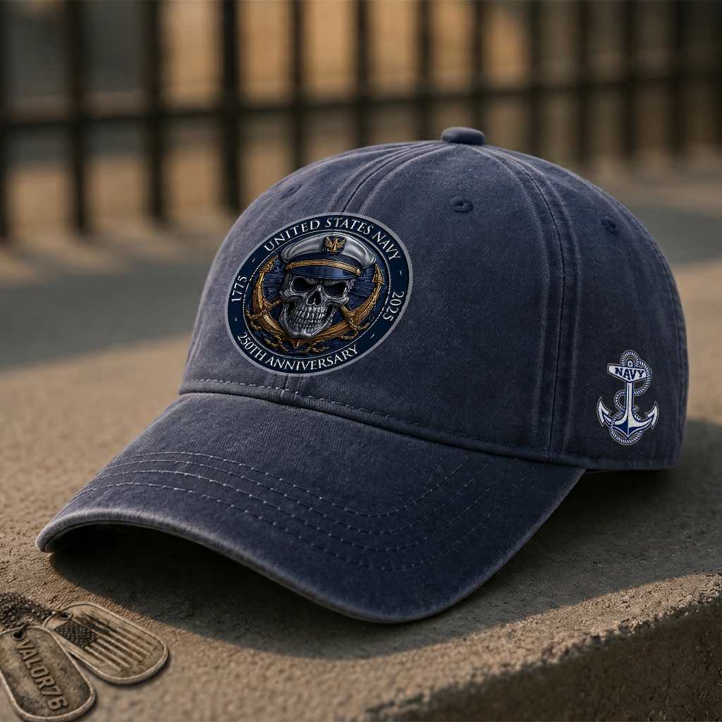 Navy 250th Anniversary Washed Cap