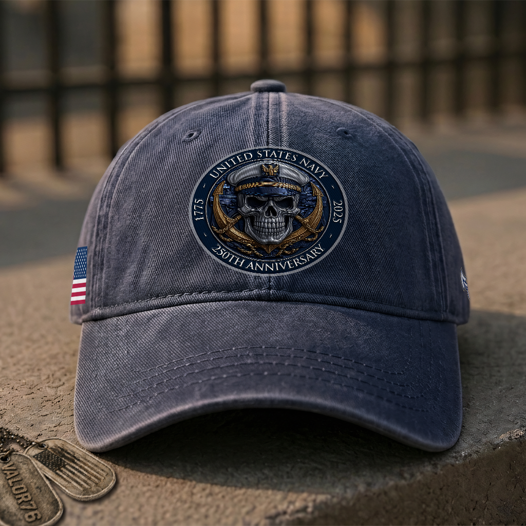 Navy 250th Anniversary Washed Cap