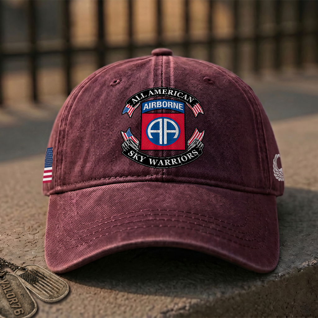 82nd Airborne Sky Warriors Washed Cap