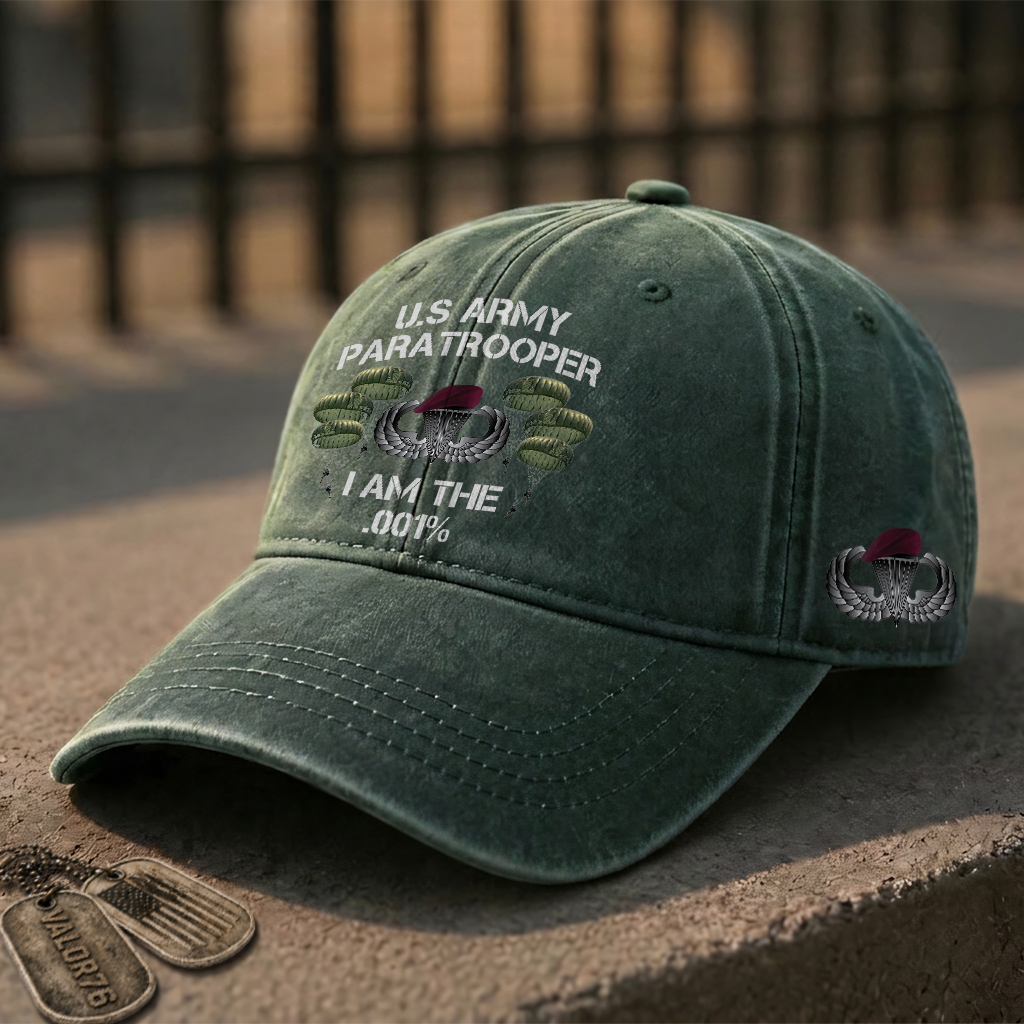Airborne Paratrooper I Am The .001% Washed Cap