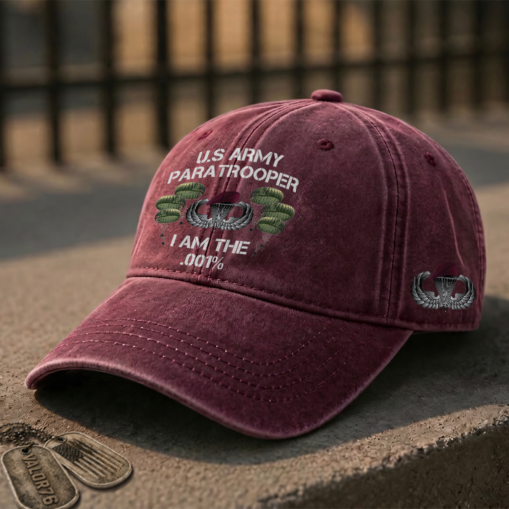Airborne Paratrooper I Am The .001% Washed Cap
