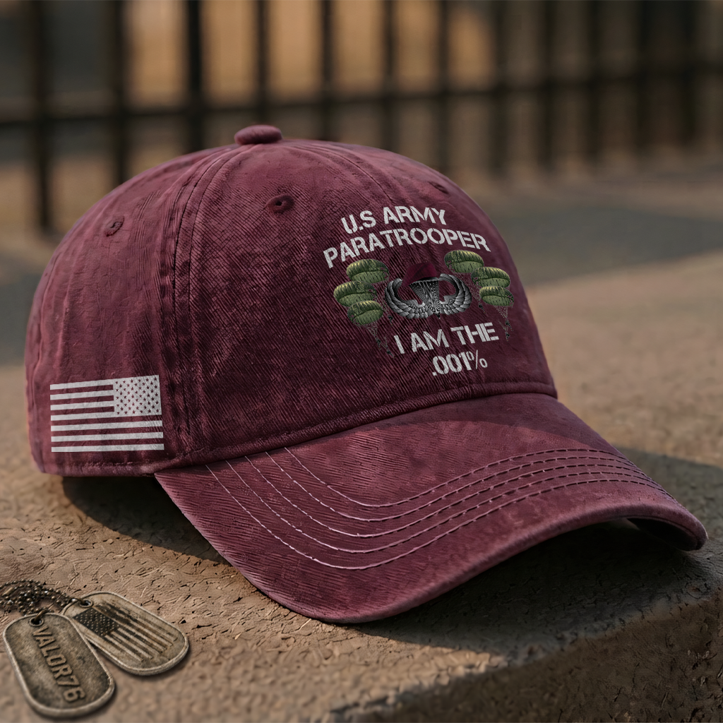 Airborne Paratrooper I Am The .001% Washed Cap