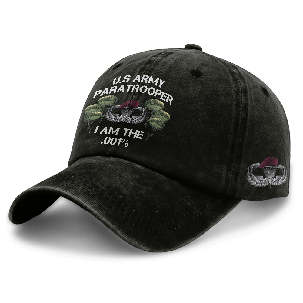 Airborne Paratrooper I Am The .001% Washed Cap