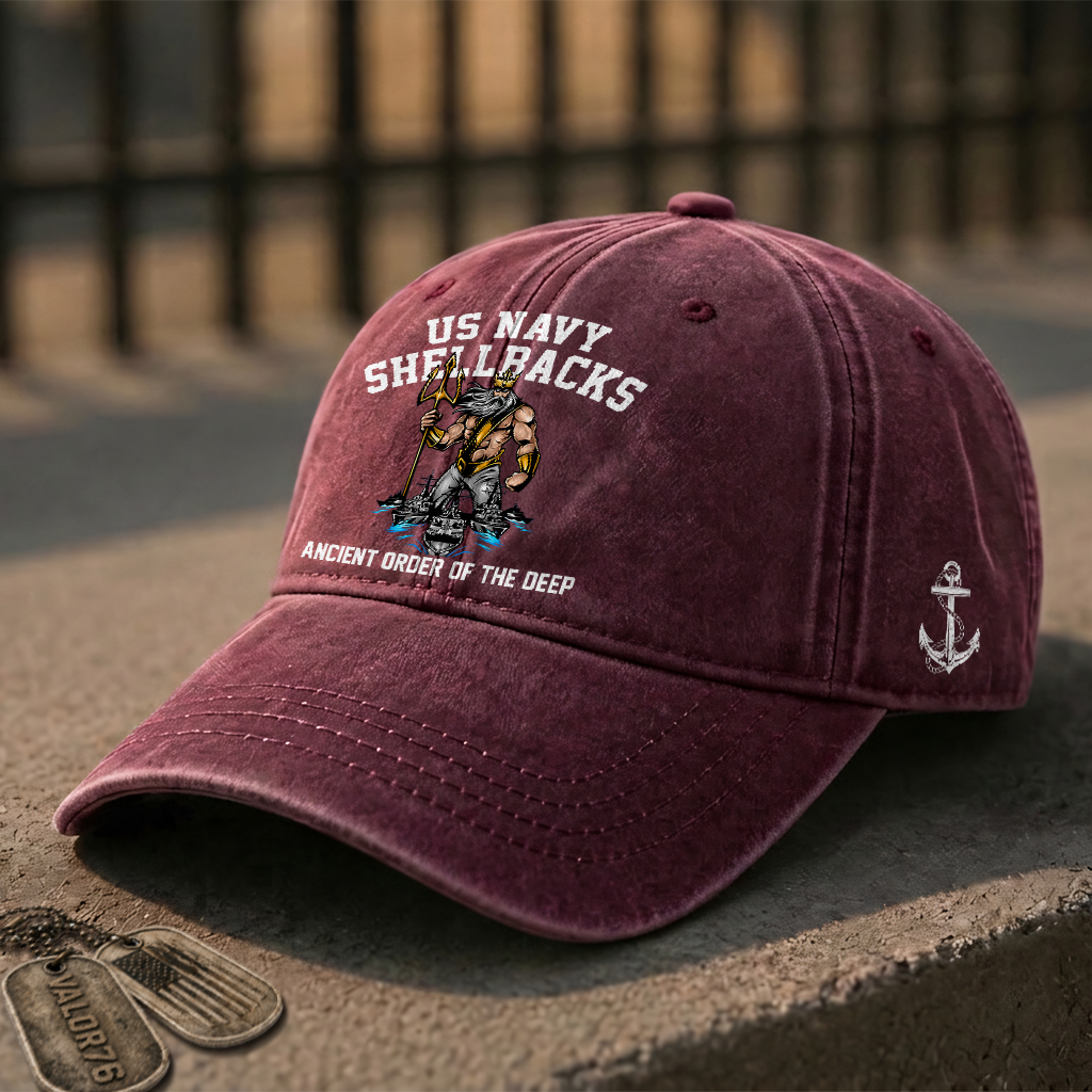 Personalizable Navy Shellback Washed Cap