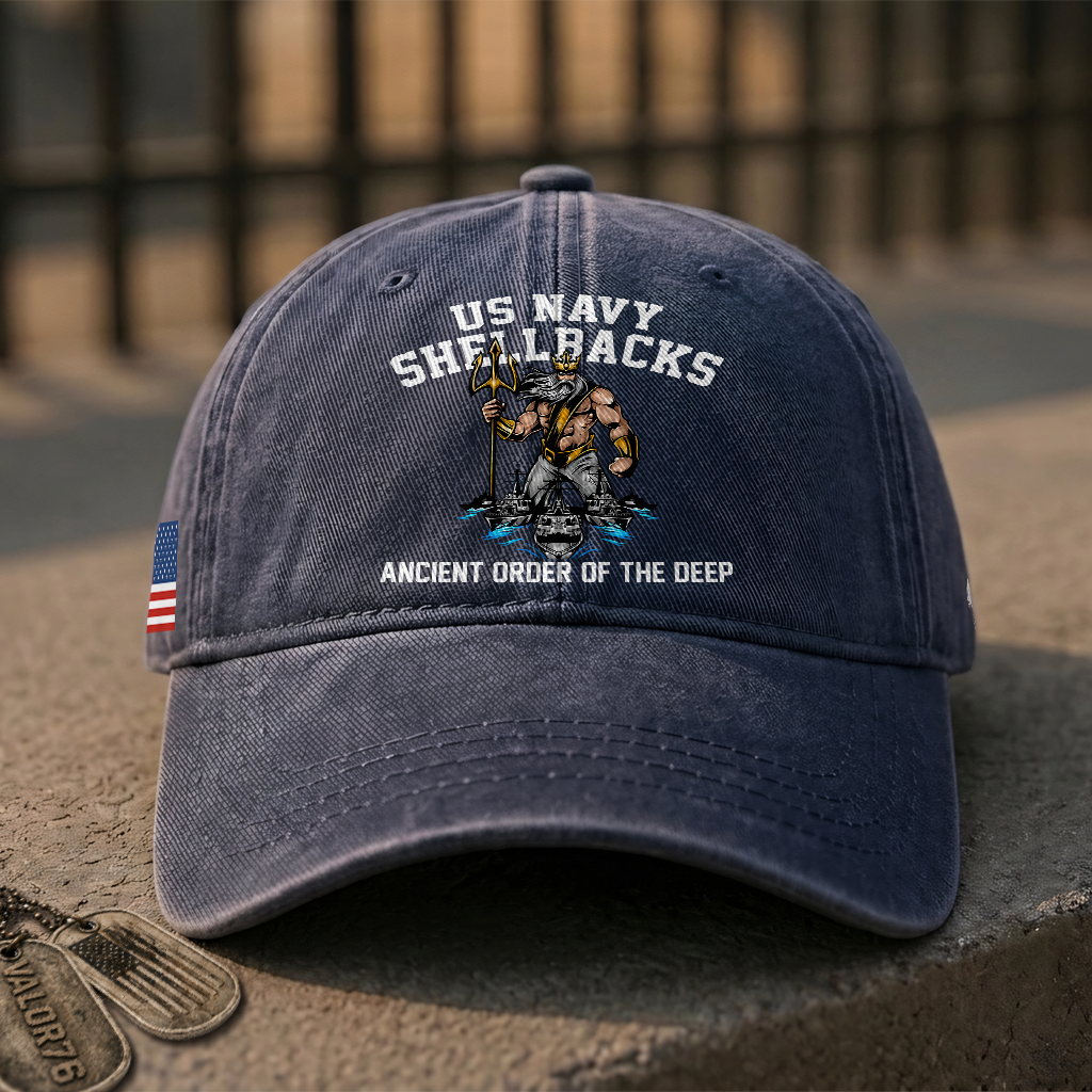 Personalizable Navy Shellback Washed Cap