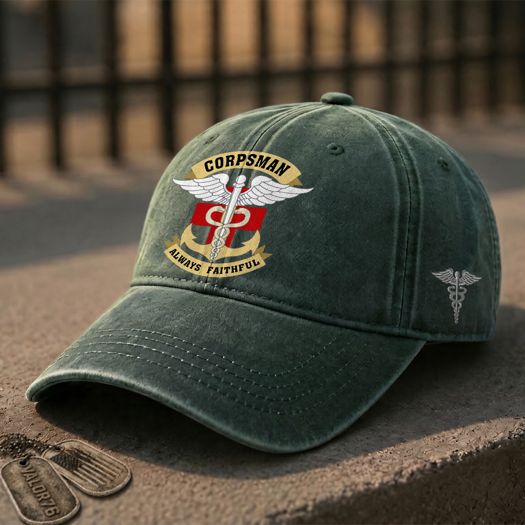 Personalizable Navy Corpsman Washed Cap