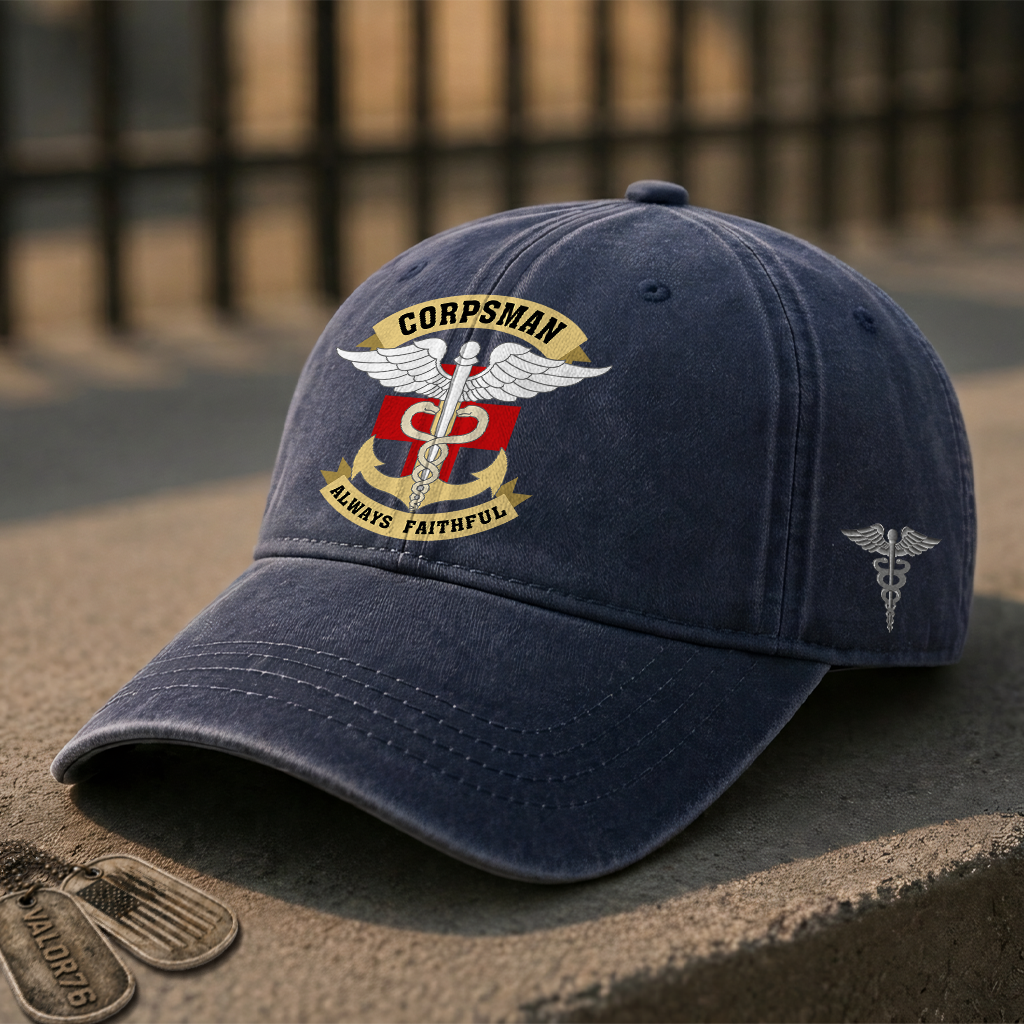 Personalizable Navy Corpsman Washed Cap