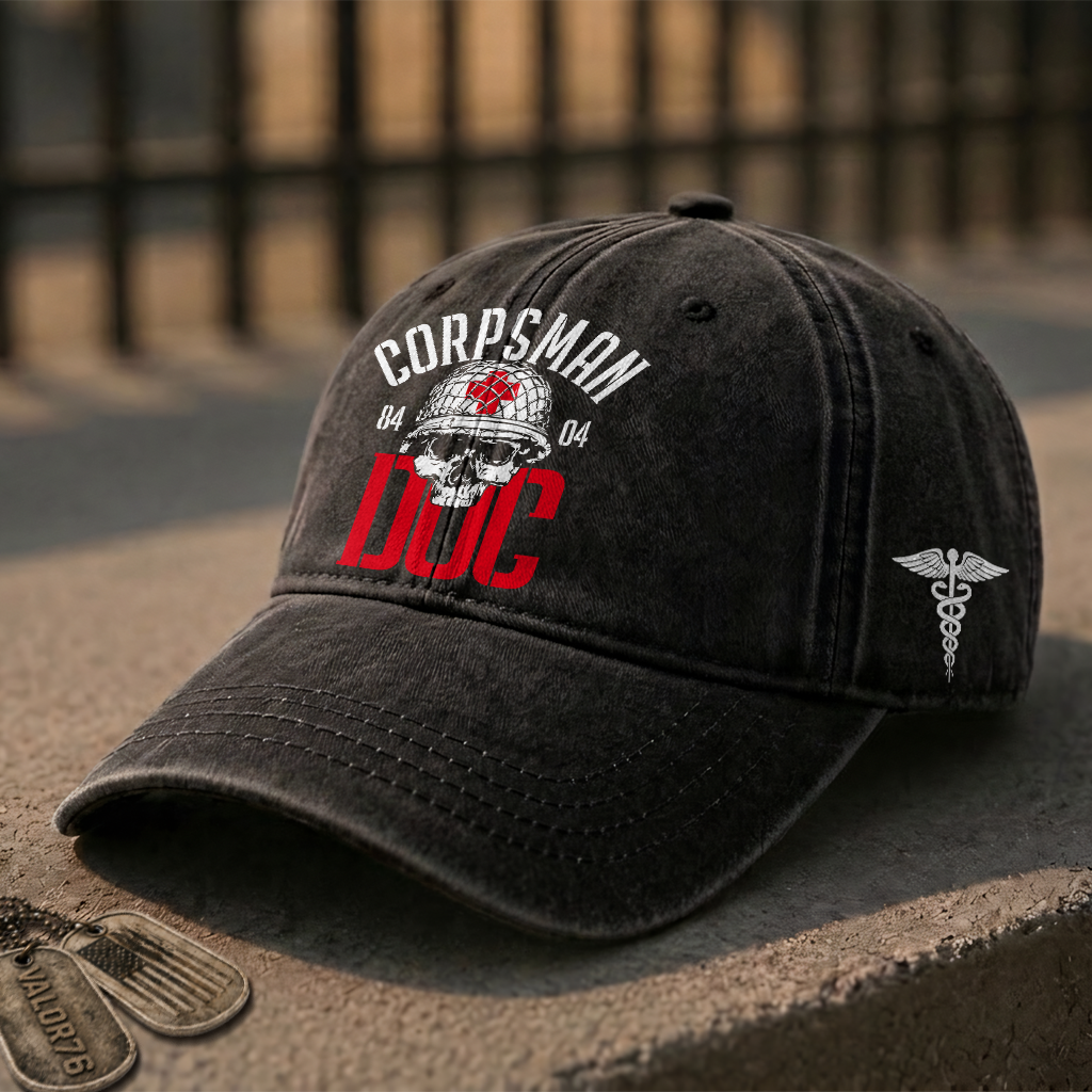 Personalizable Navy Corpsman Washed Cap