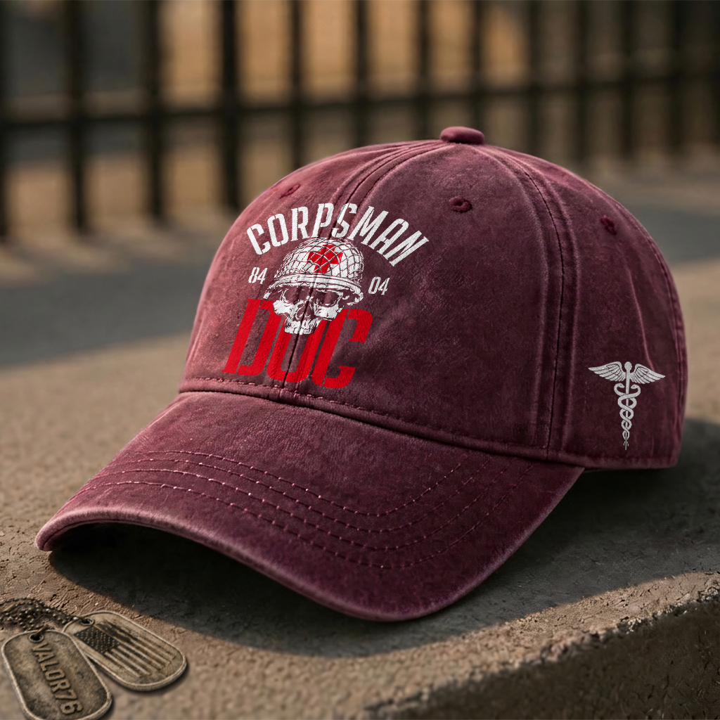 Personalizable Navy Corpsman Washed Cap
