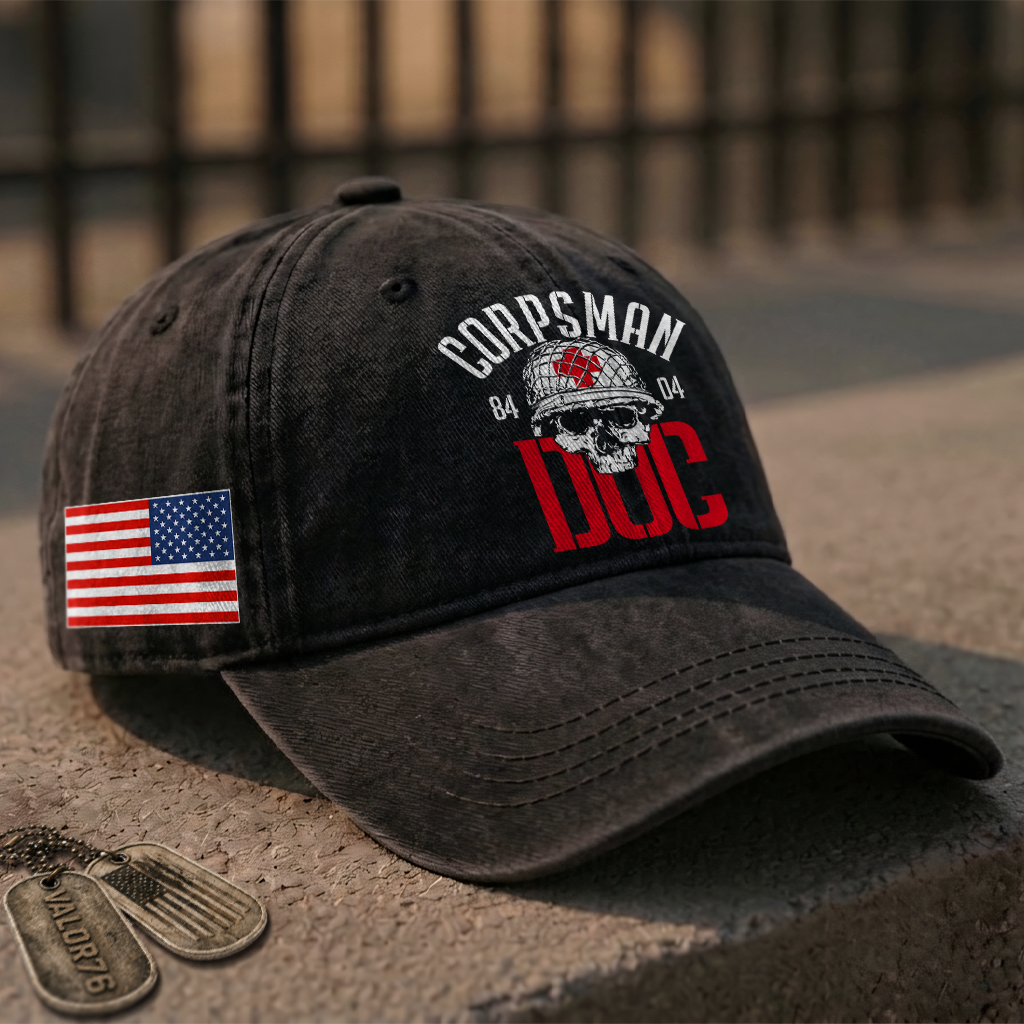 Personalizable Navy Corpsman Washed Cap