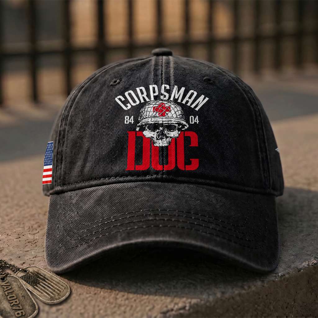 Personalizable Navy Corpsman Washed Cap