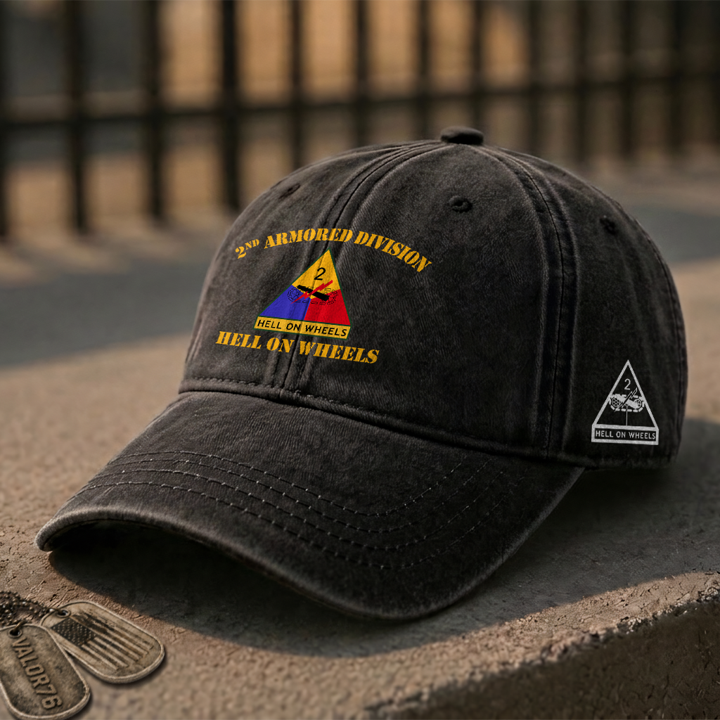Army 2nd Armored Division Washed Cap