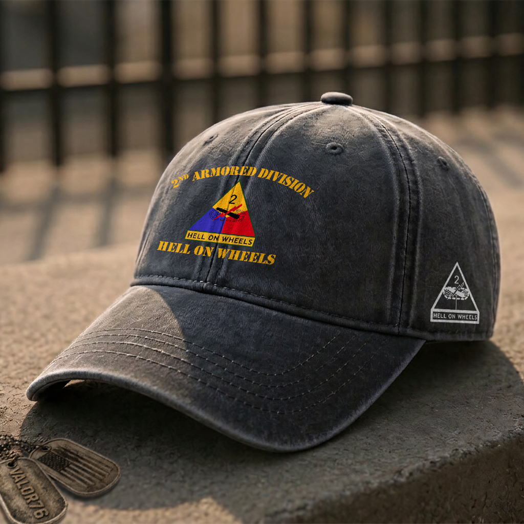 Army 2nd Armored Division Washed Cap