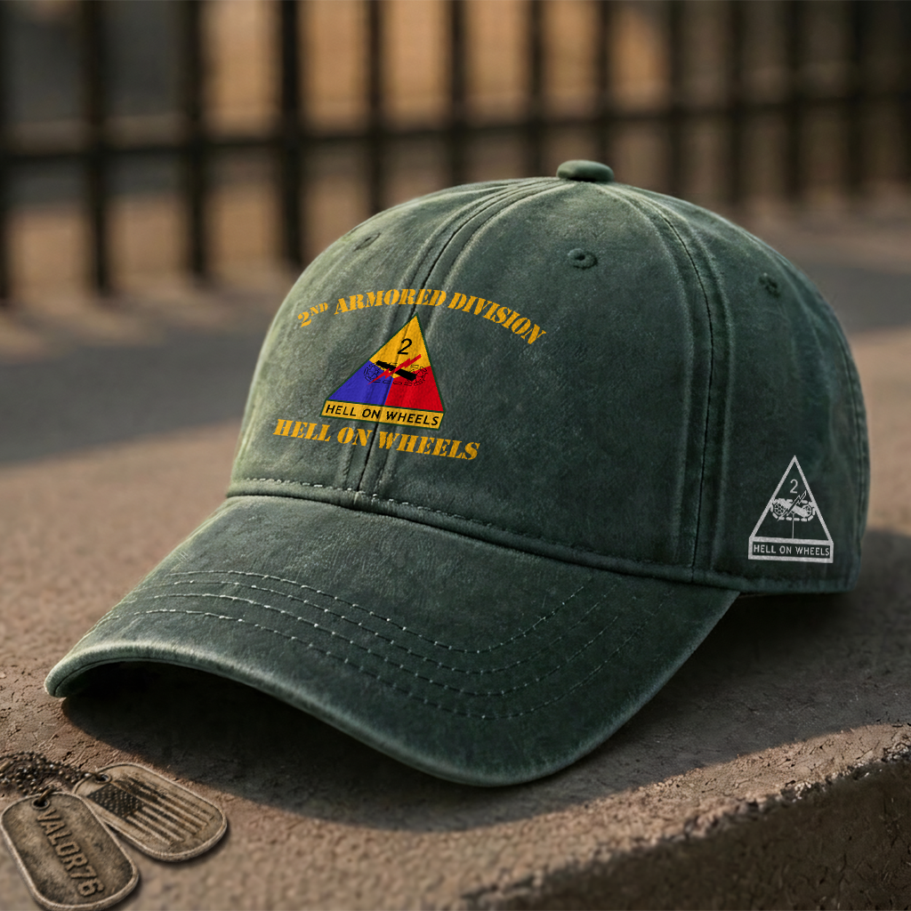 Army 2nd Armored Division Washed Cap