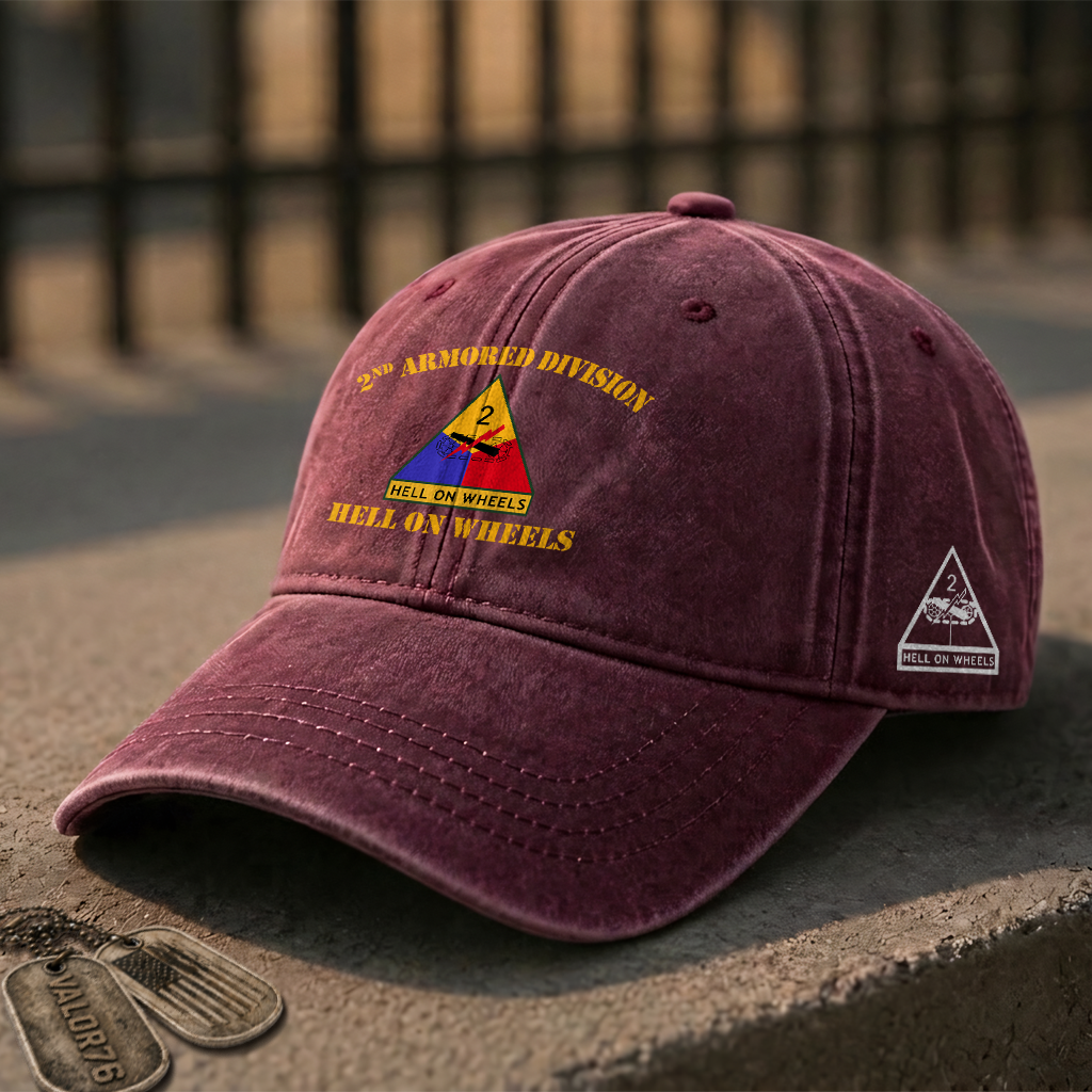 Army 2nd Armored Division Washed Cap