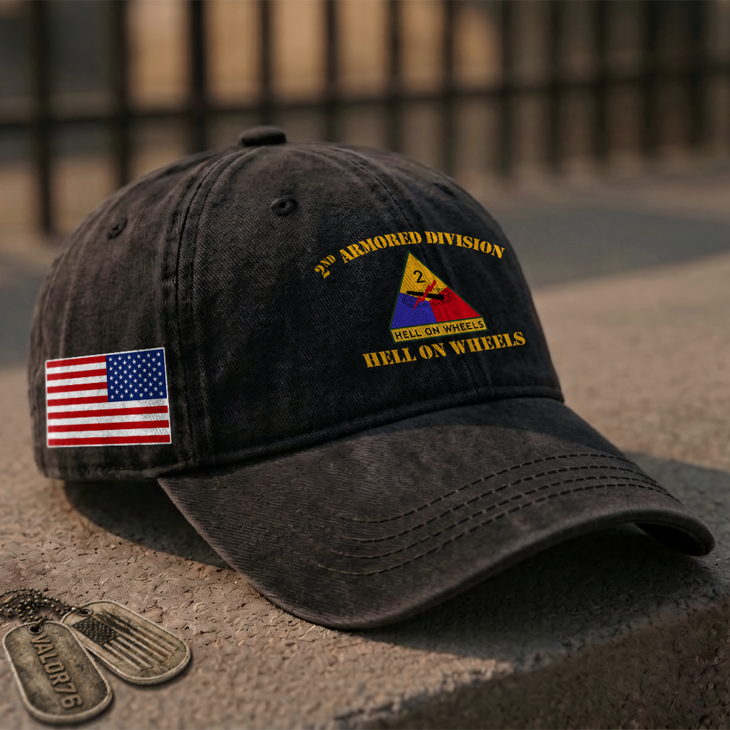Army 2nd Armored Division Washed Cap