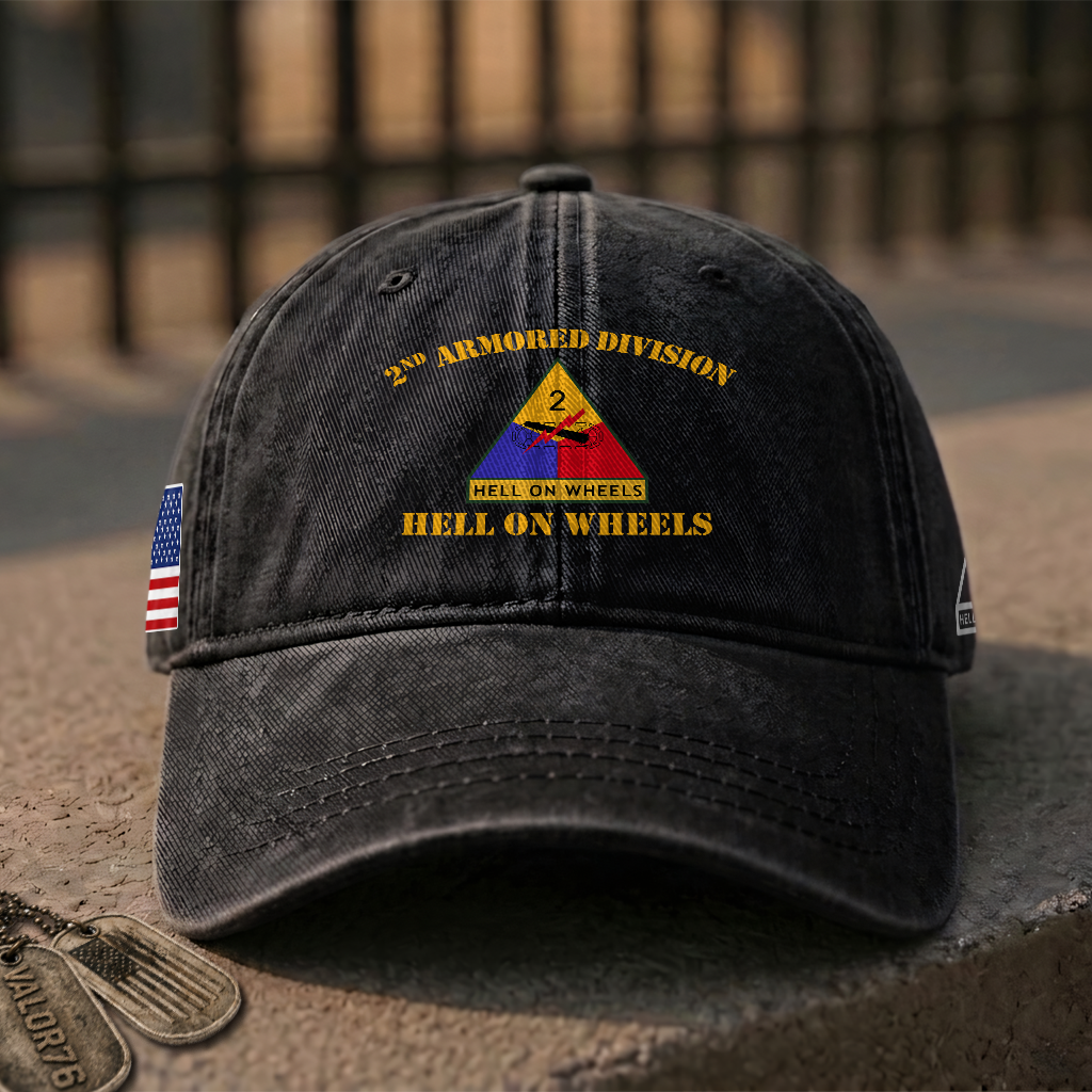 Army 2nd Armored Division Washed Cap