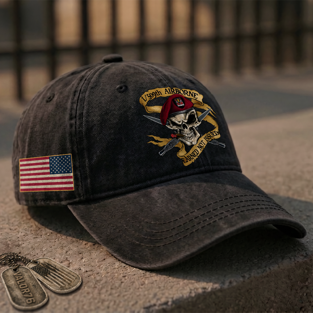 Personalizable Airborne Earned Not Issued Washed Cap