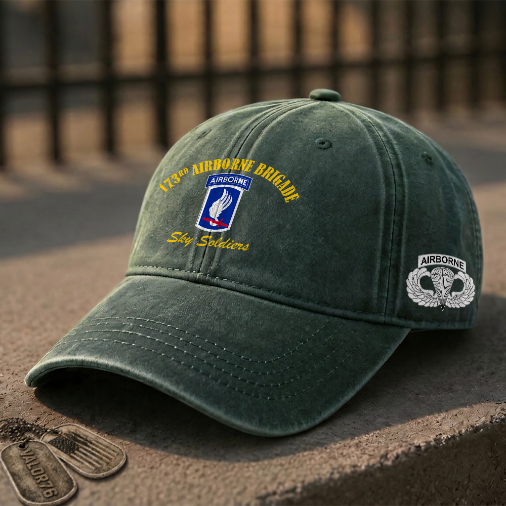 Personalizable 173rd Airborne Brigade Sky Soldier Washed Cap