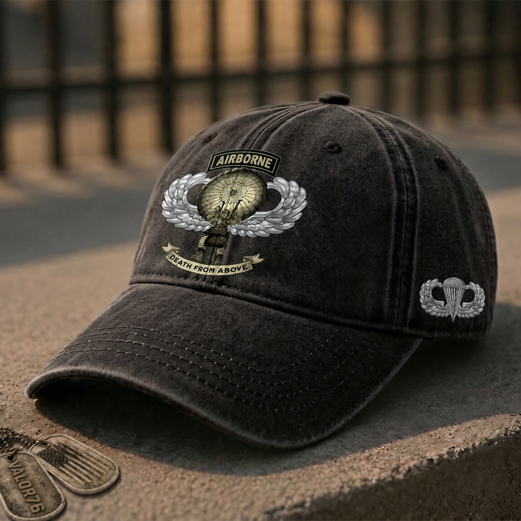 Personalizable Airborne Death From Above Washed Cap