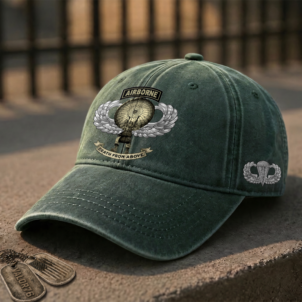 Personalizable Airborne Death From Above Washed Cap