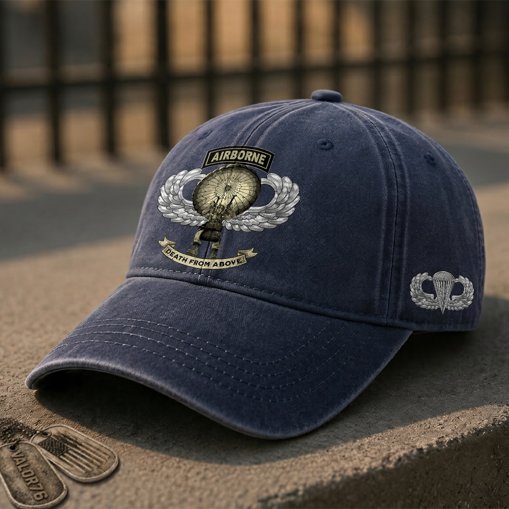 Personalizable Airborne Death From Above Washed Cap