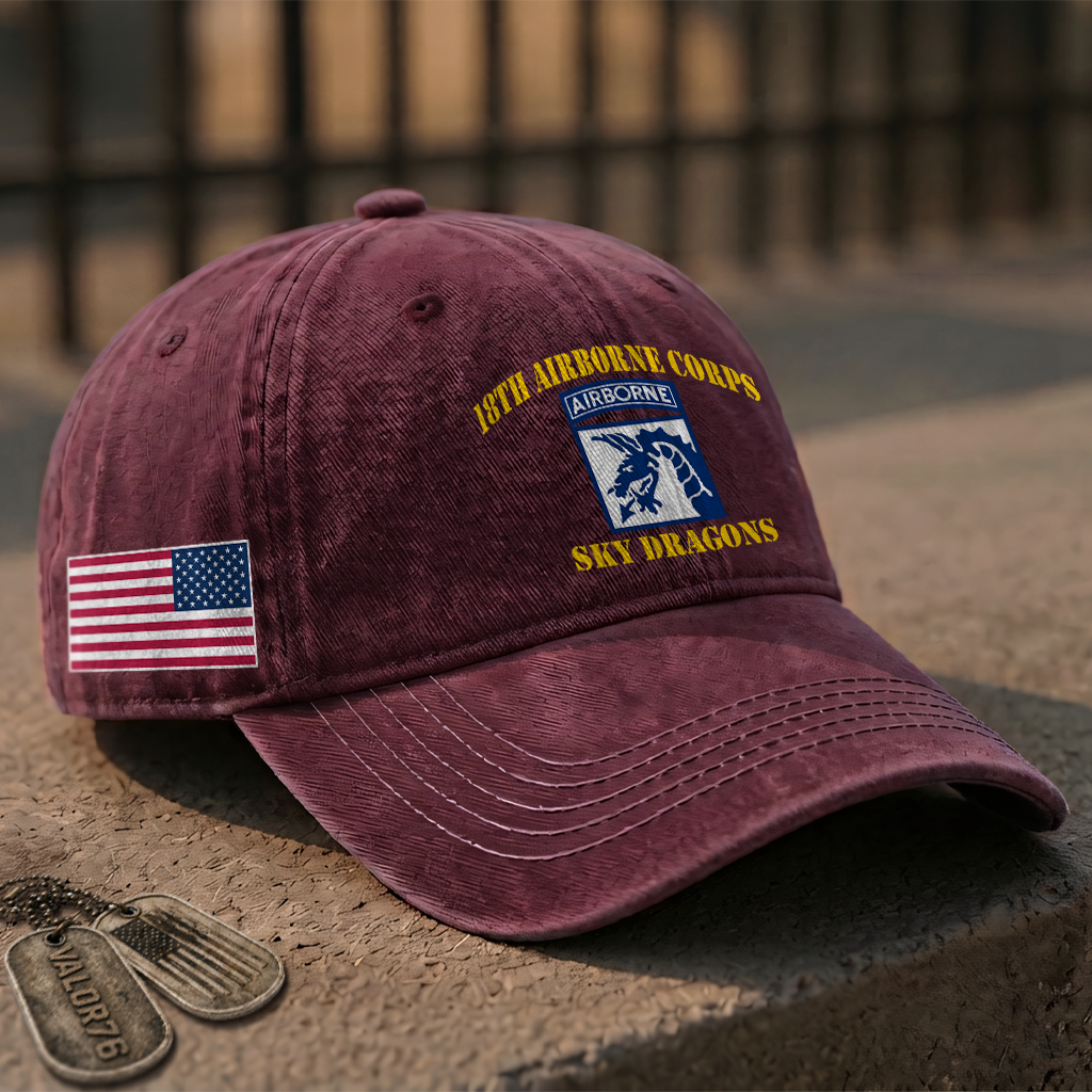 Personalizable 18th Airborne Division Washed Cap