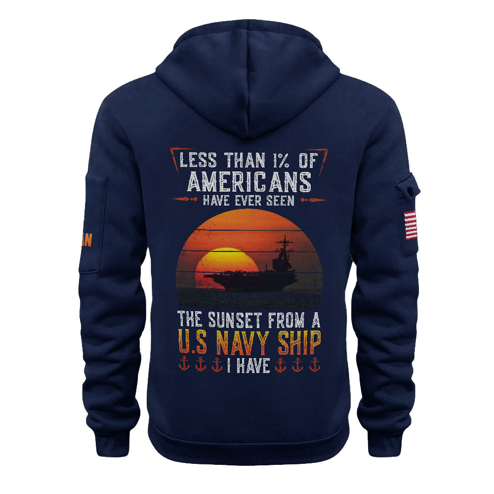 Less Than 1% Navy Ship Master Chief Quarter Zip Hoodie