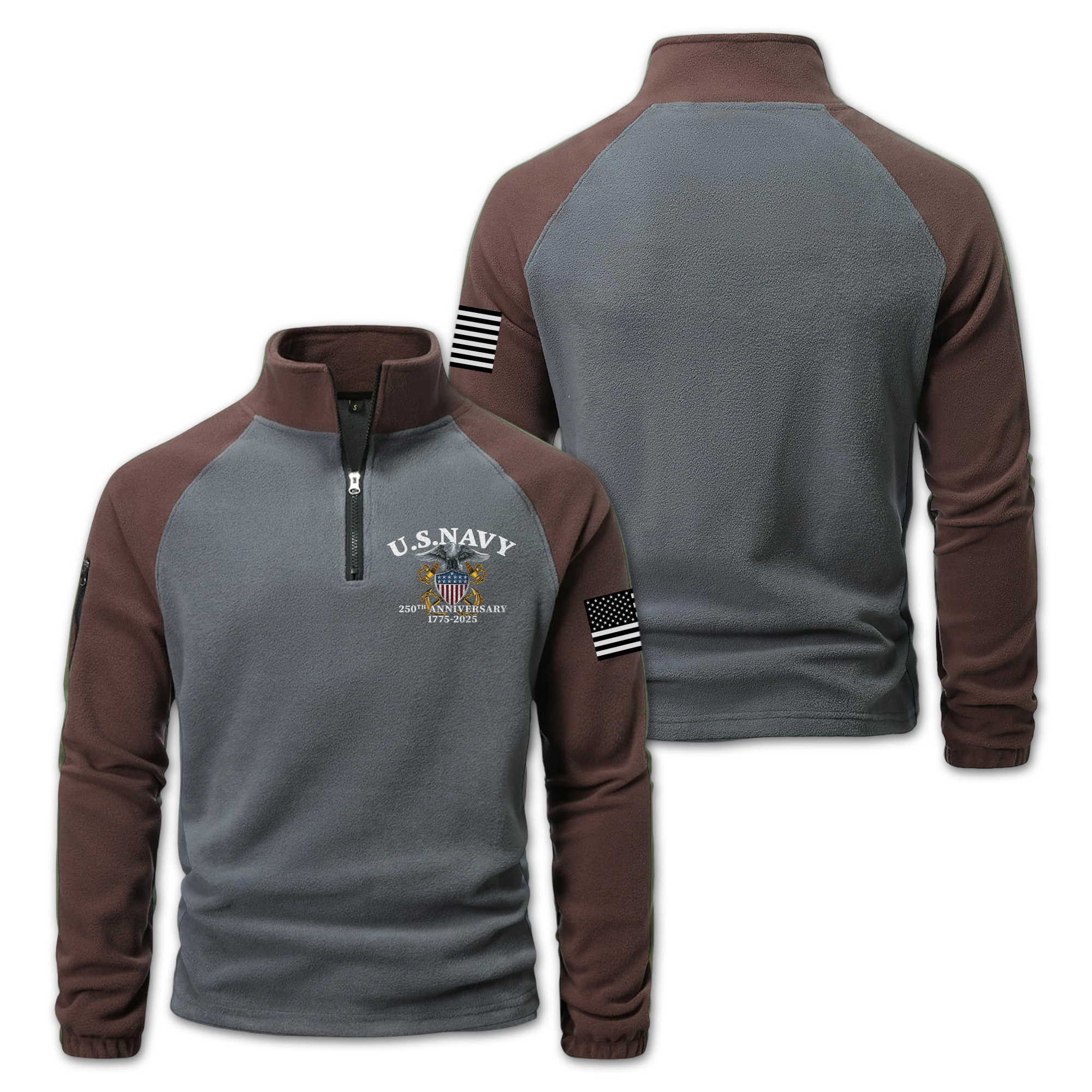 Navy 250th Anniversary Half-Zip Raglan Sweatshirt