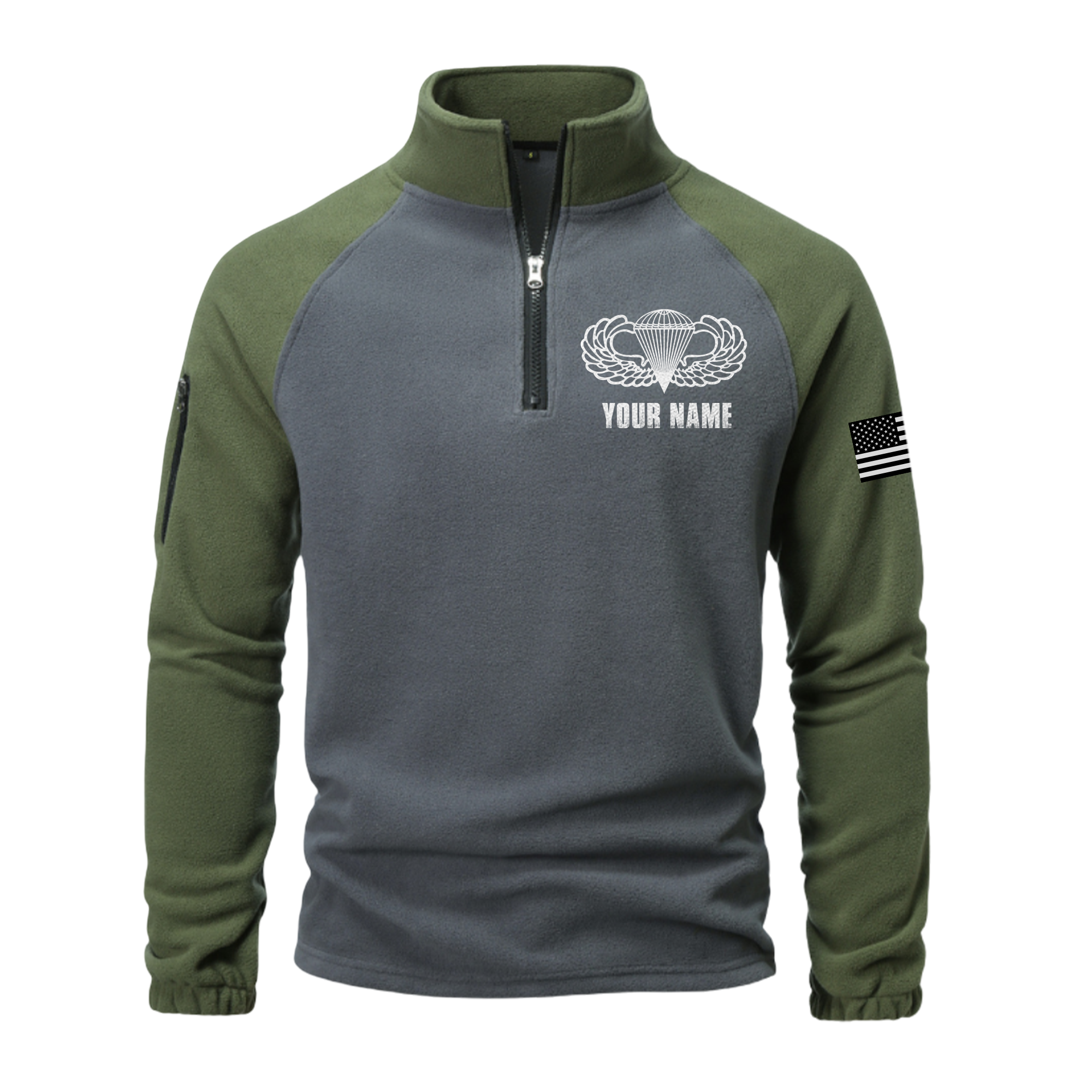 Personalizable Airborne Duty Honor Country Half-Zip Raglan Sweatshirt