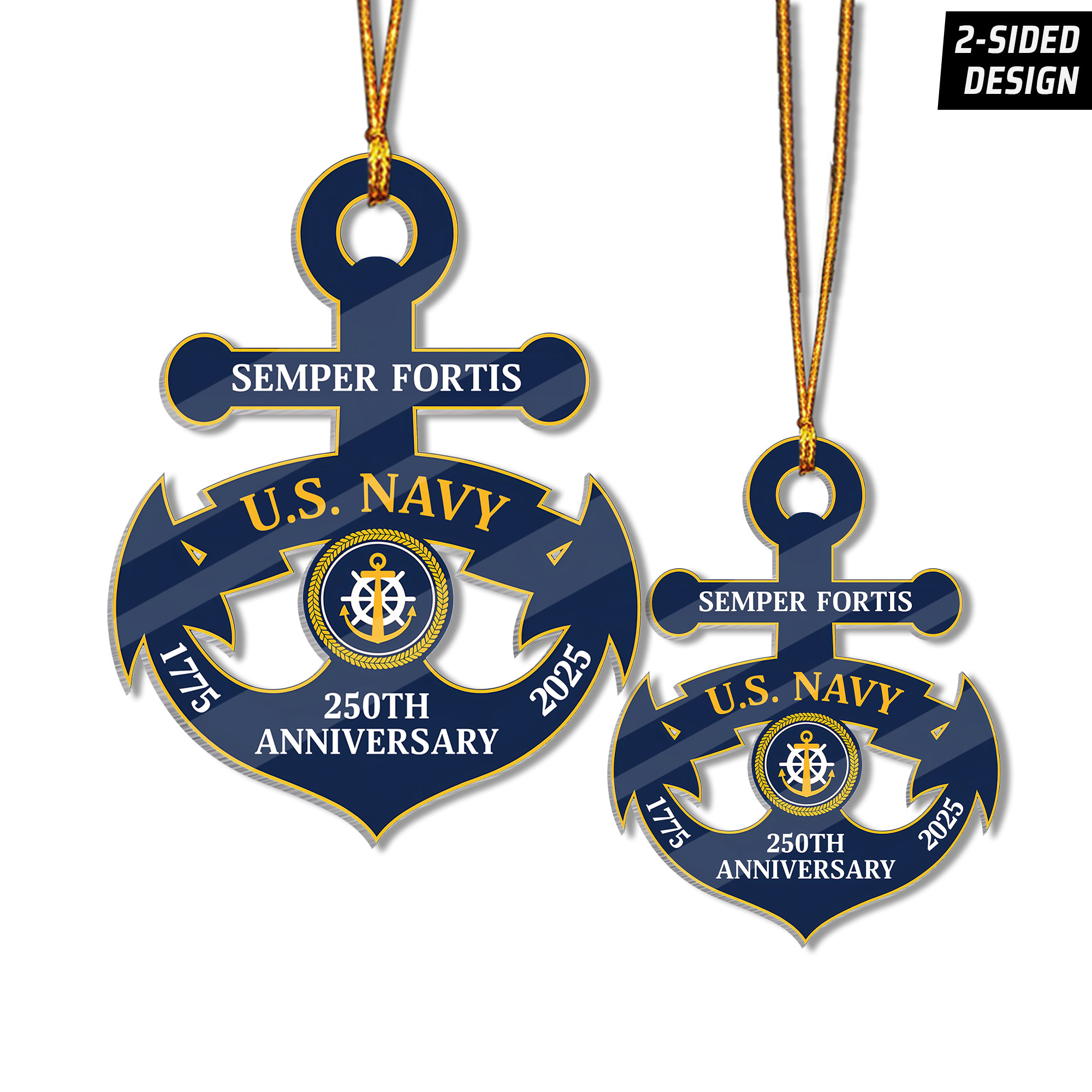 Navy 250th Anniversary Acrylic Ornament