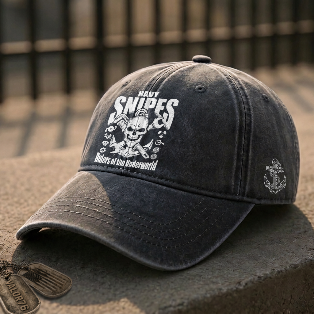 Personalizable Navy Snipes Washed Cap