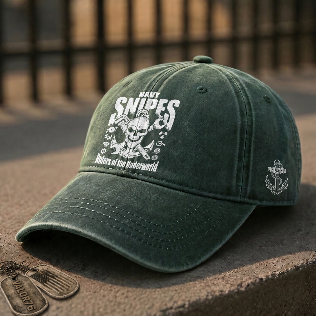Personalizable Navy Snipes Washed Cap