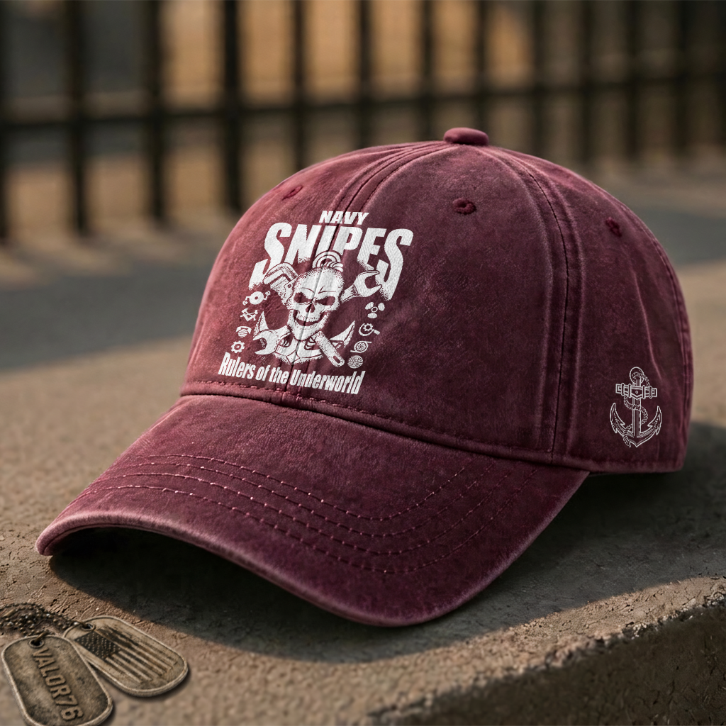 Personalizable Navy Snipes Washed Cap