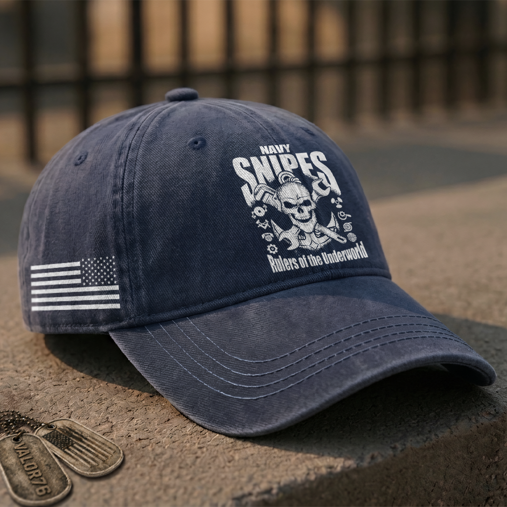 Personalizable Navy Snipes Washed Cap