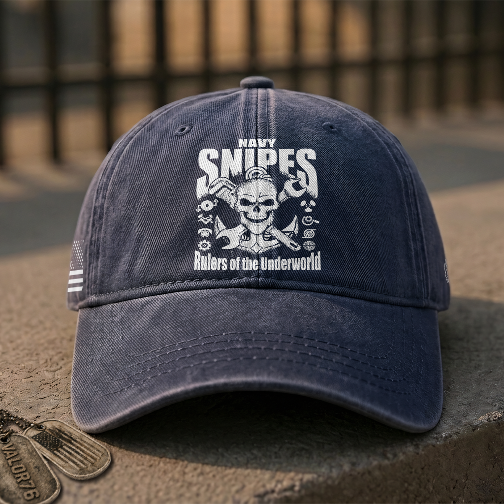 Personalizable Navy Snipes Washed Cap