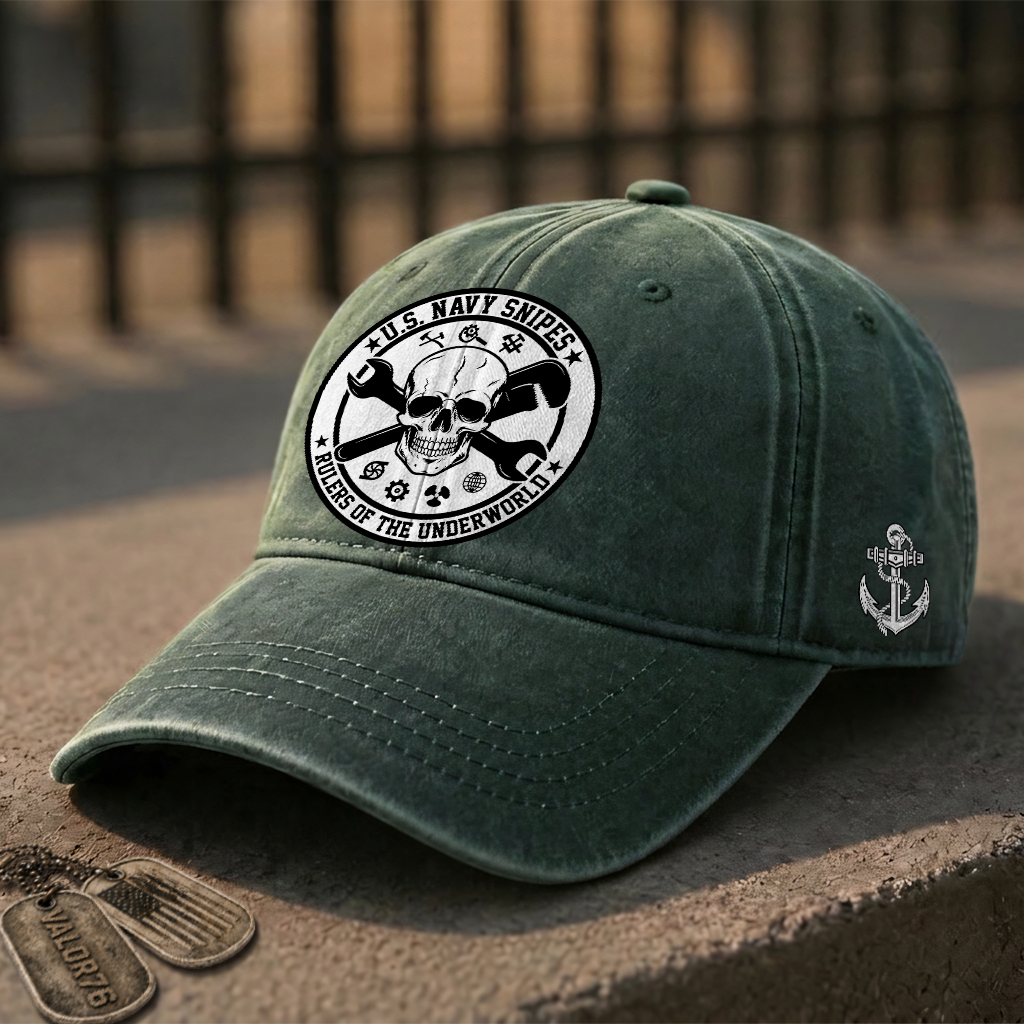 Personalizable Navy Snipes Washed Cap