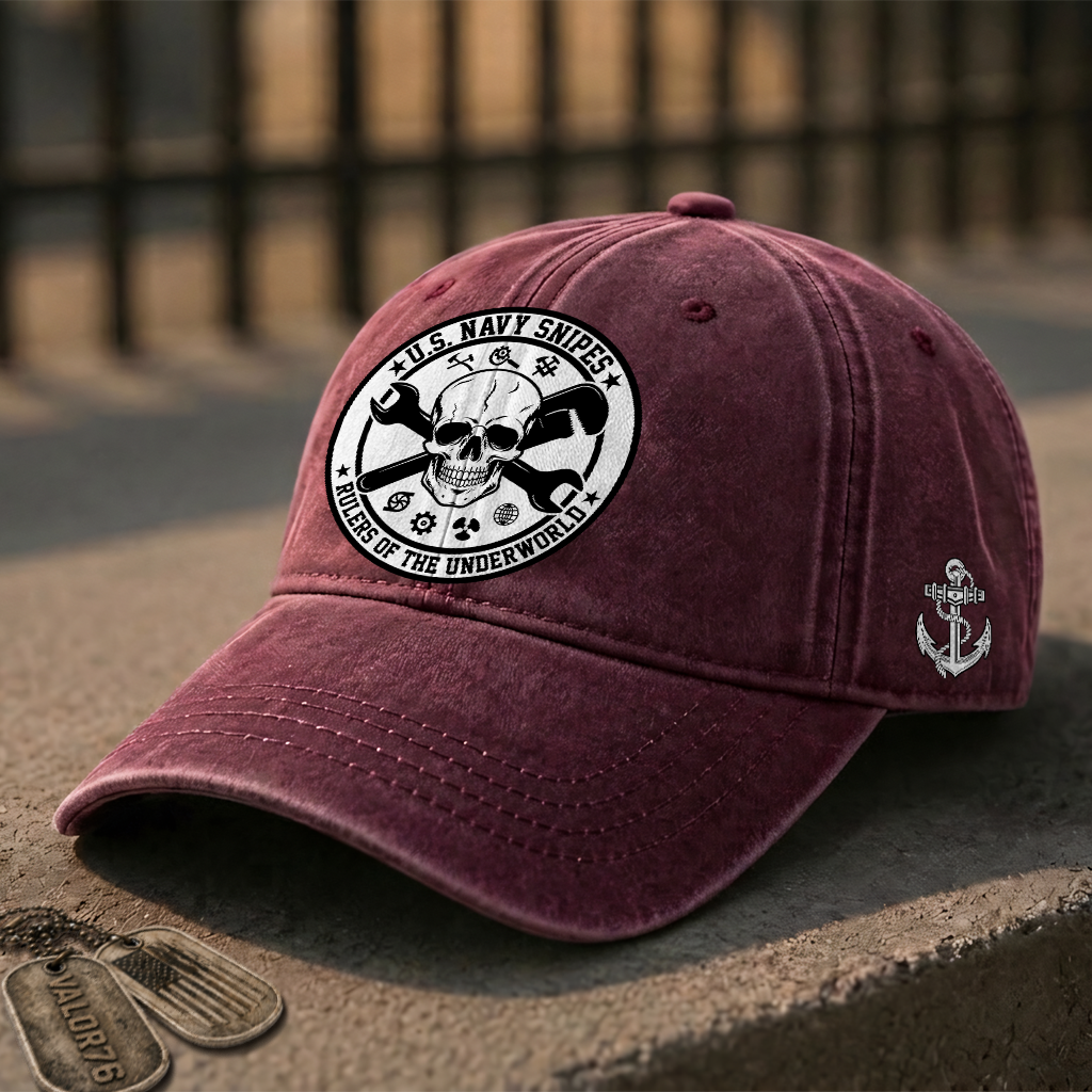 Personalizable Navy Snipes Washed Cap