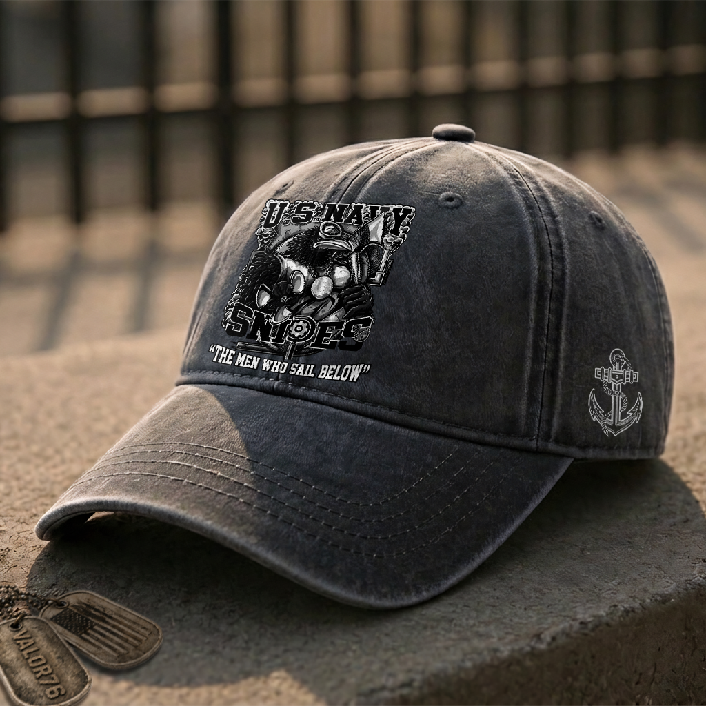 Personalizable Navy Snipes Washed Cap