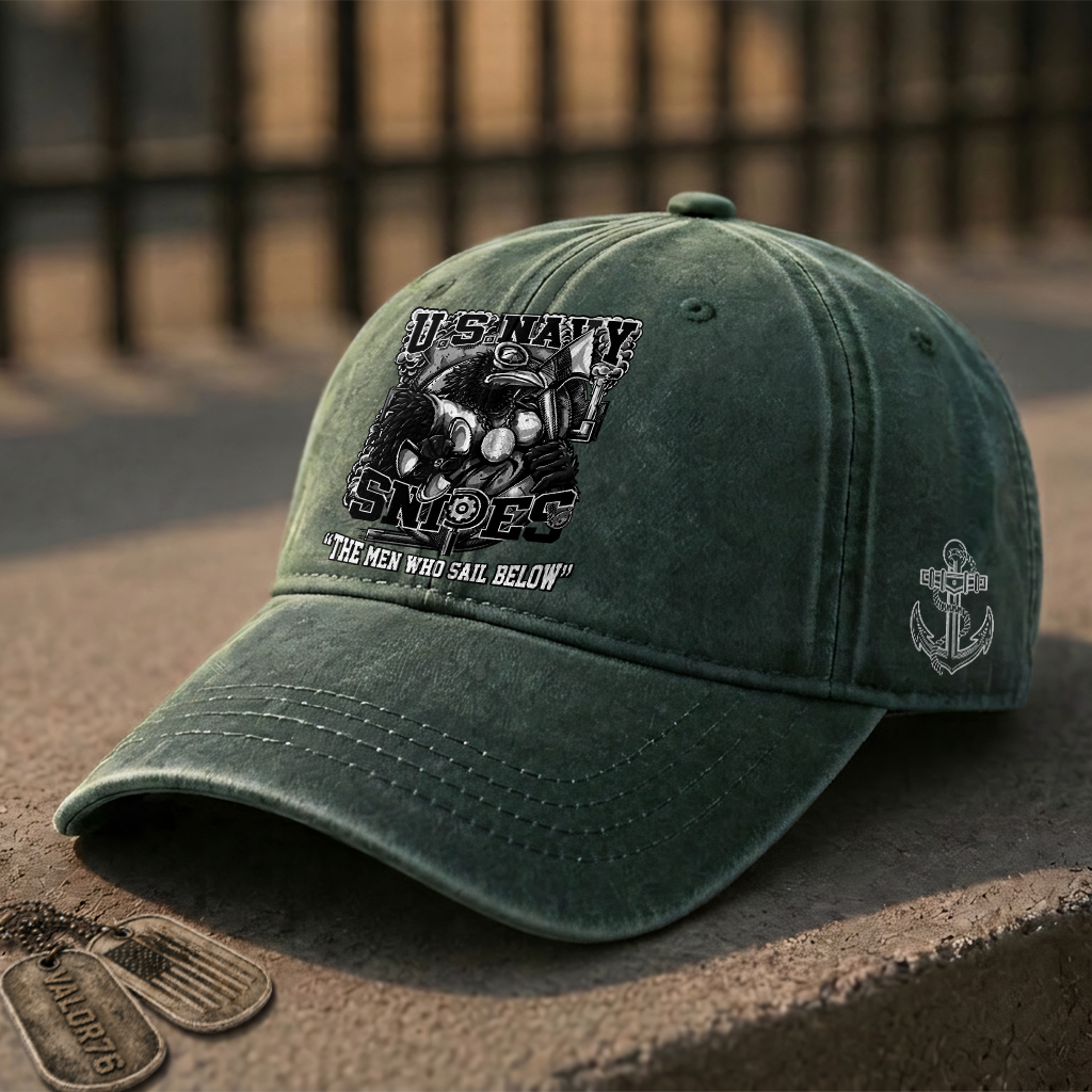 Personalizable Navy Snipes Washed Cap