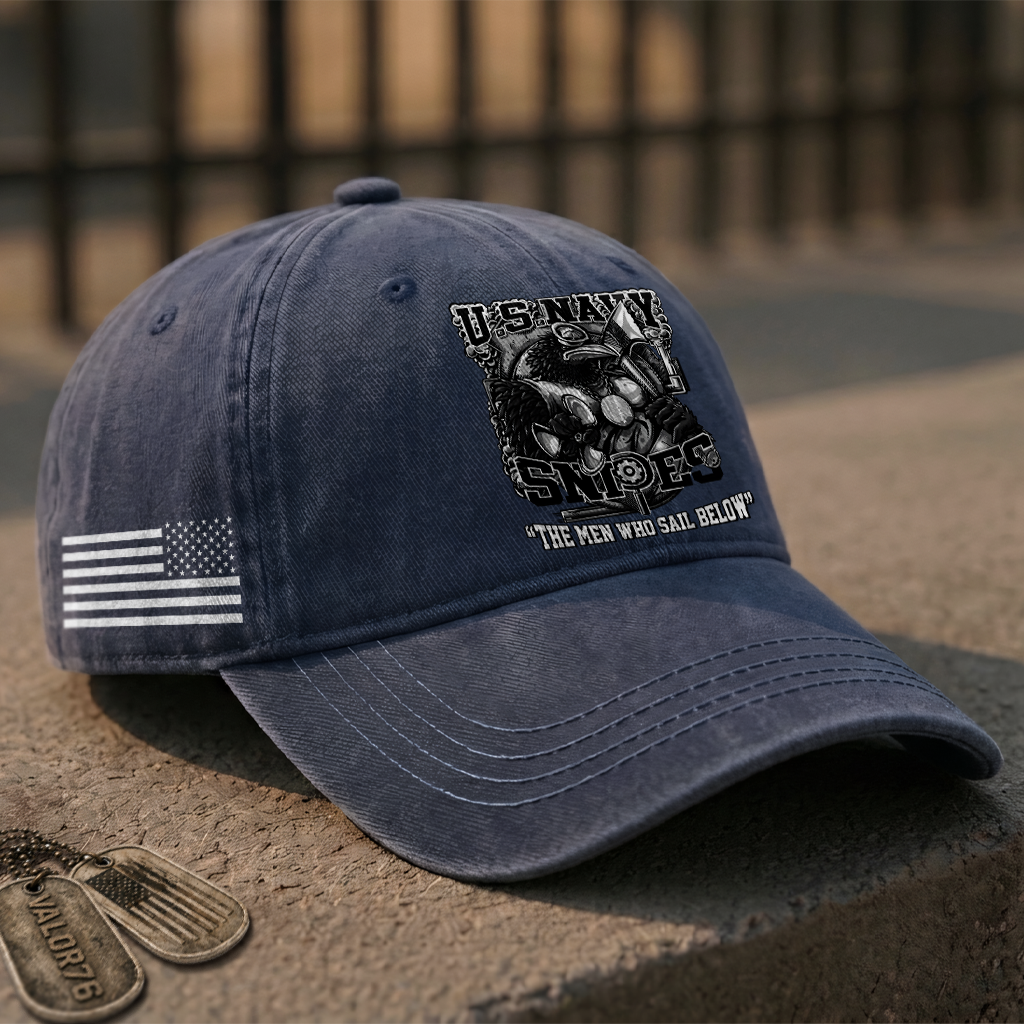 Personalizable Navy Snipes Washed Cap