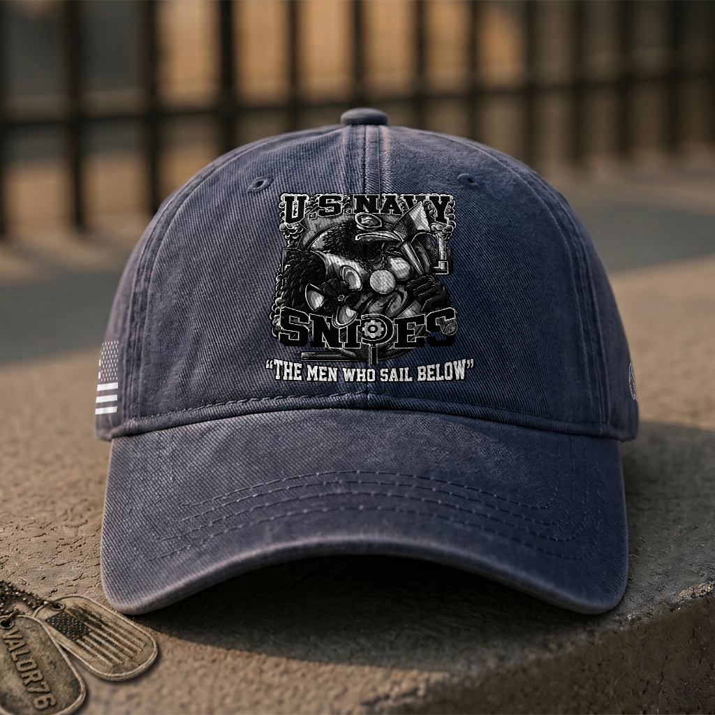 Personalizable Navy Snipes Washed Cap