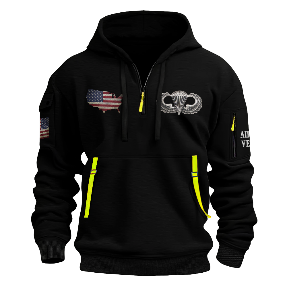 Airborne Honor Service Sacrifice Quarter Zip Hoodie