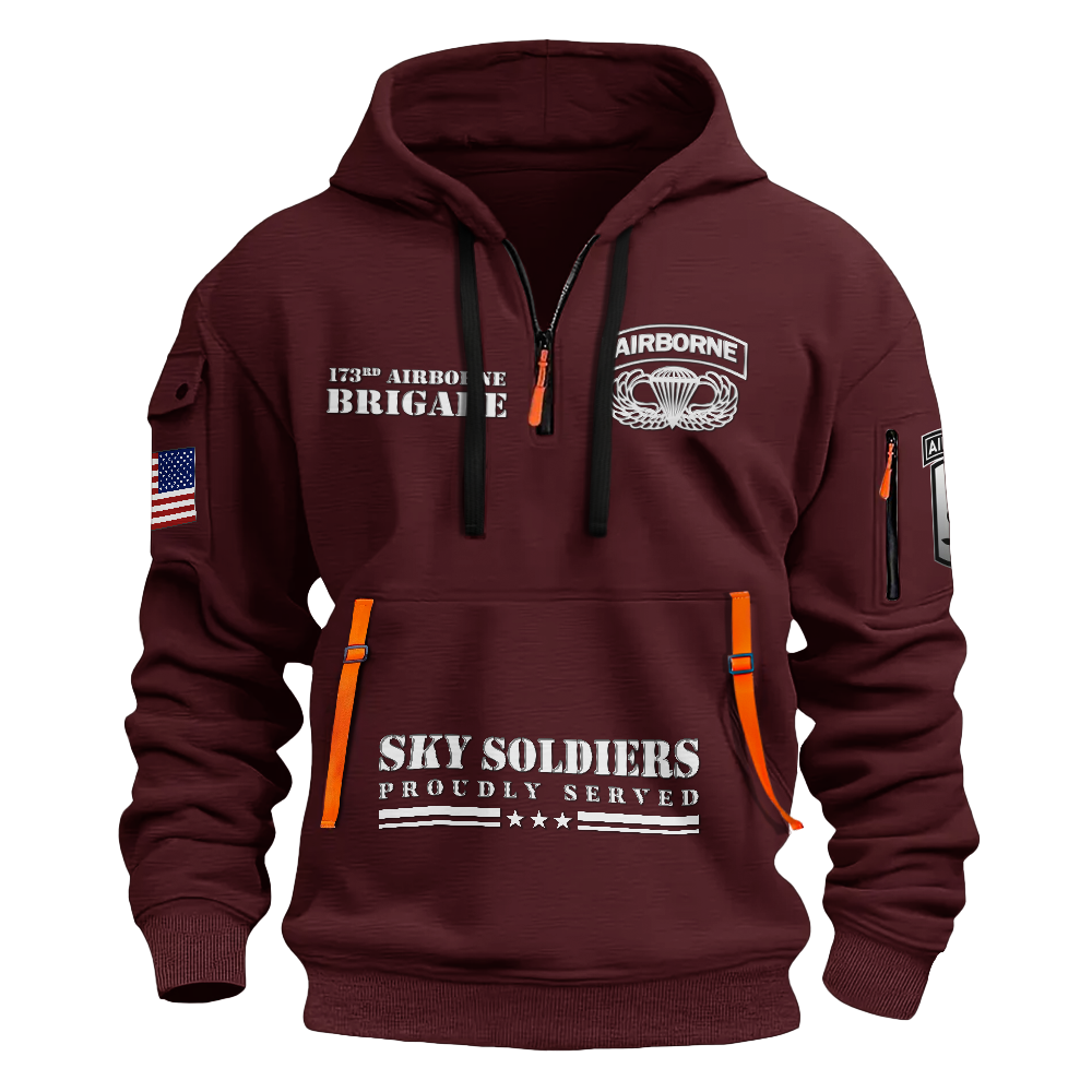 Airborne Sky Soldiers Death From Above Quarter Zip Hoodie
